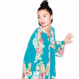 NATORI Saipan Caftan Blue Robe Medium M $180 NWT